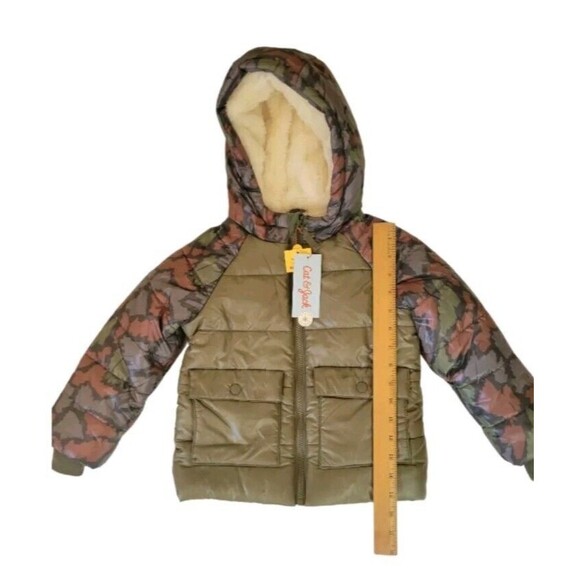 Cat & Jack Camo Toddler Hooded Snow Winter Puffer Lined Jacket 4T New W/tag - Picture 4 of 7
